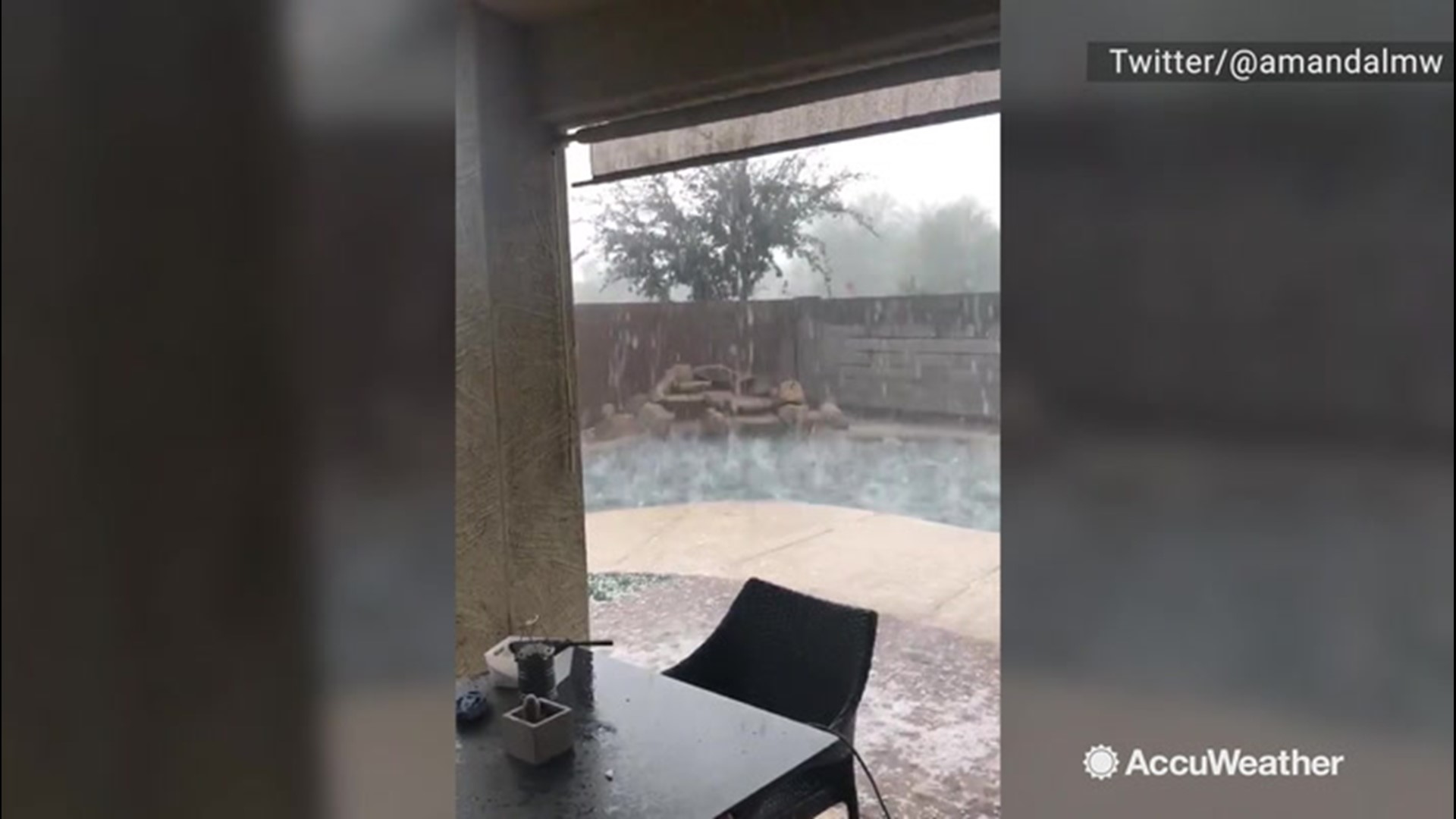 On Nov. 21, a storm rocked Goodyear, Arizona, with hail slightly larger than a dime. Just look at the splash they make in that pool!