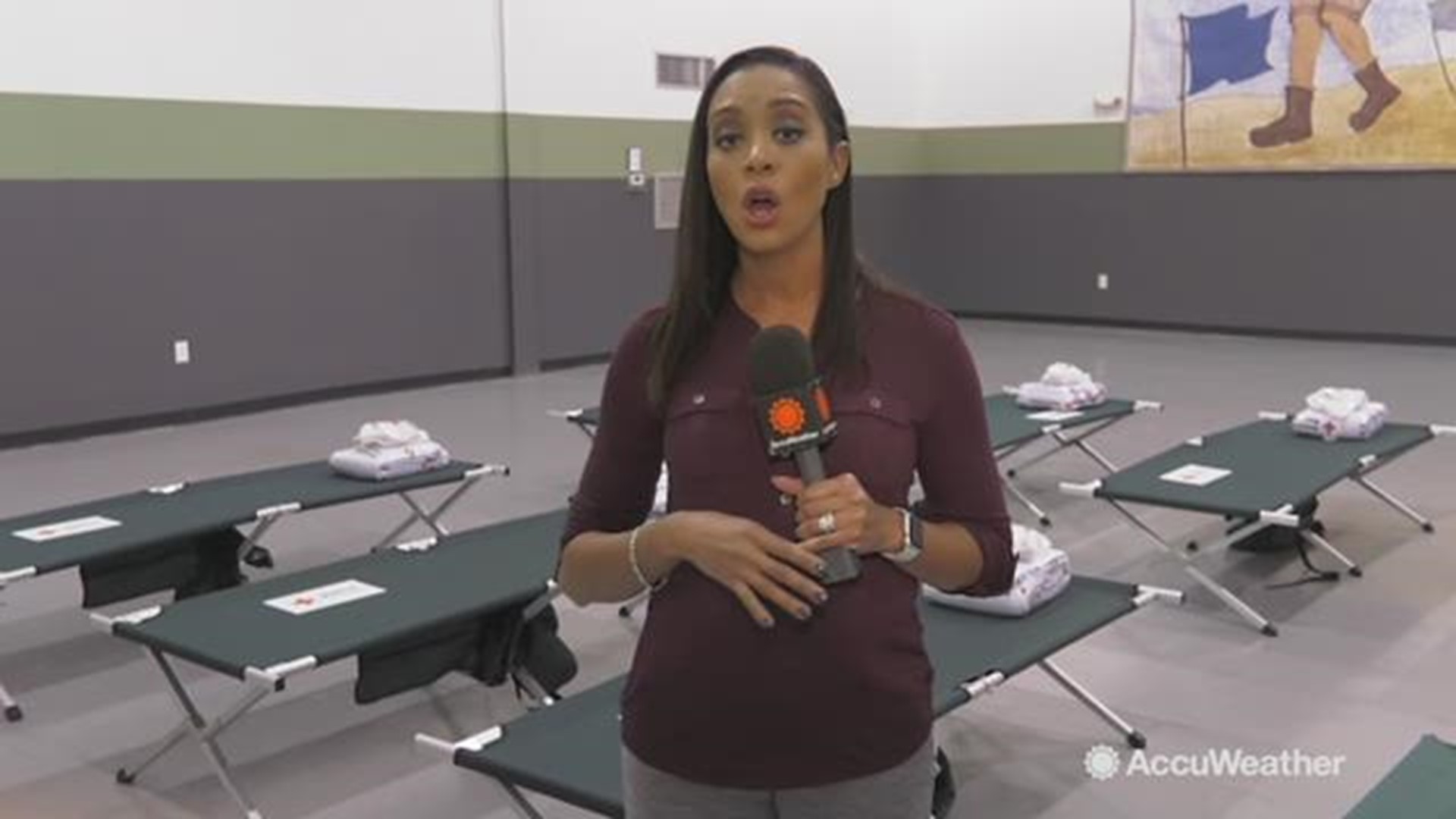 Six shelters have opened up as floodwaters continue to rise after torrential rainfall from Florence.  AccuWeather's Kena Vernon visited one of these shelters to hear from the people setting these temporary shelters for flood evacuees.