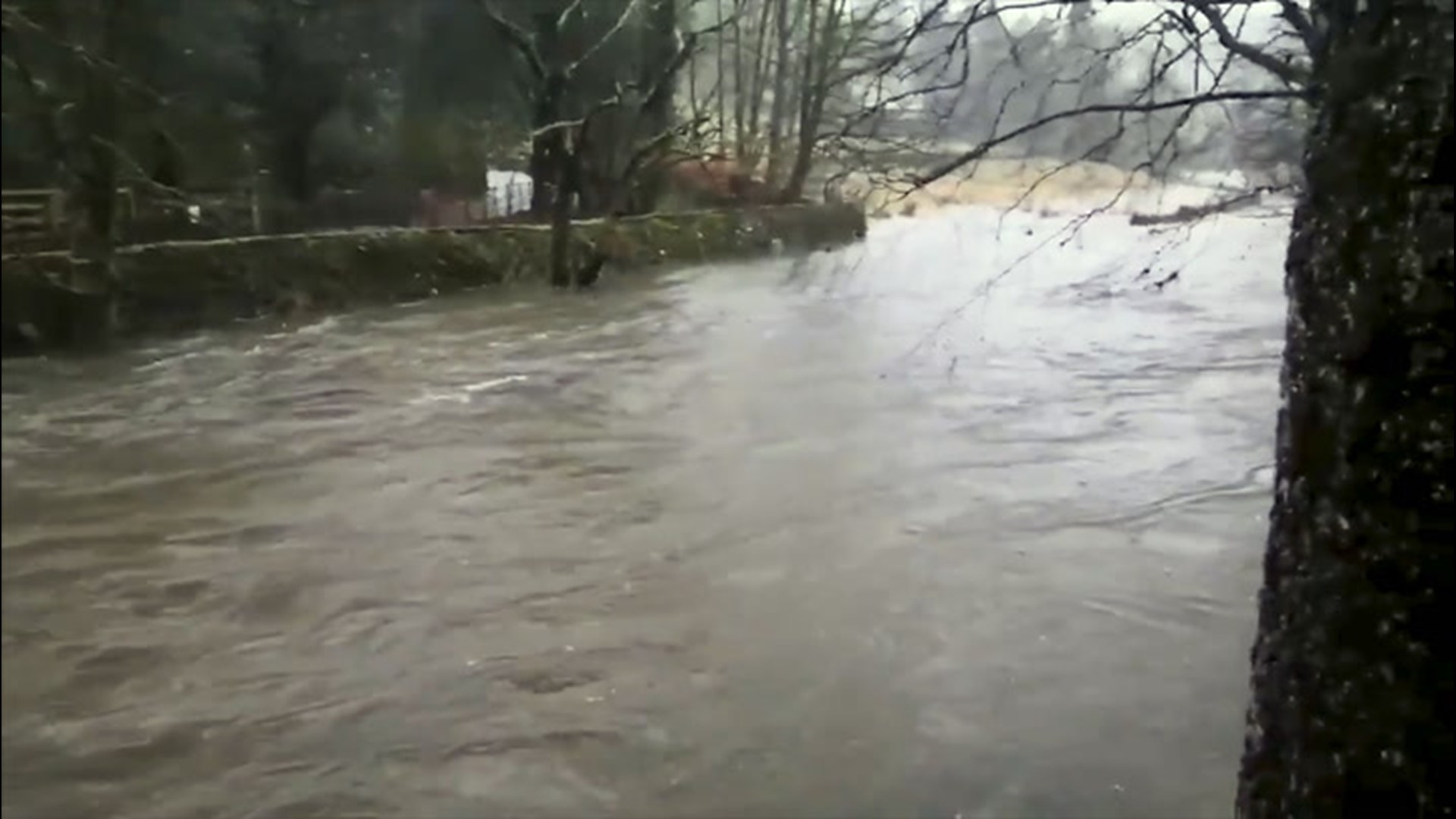The immense amount of rain that hit Ambleside, England, due to Storm Dennis, caused the Rothay River to break its banks on Feb. 15.