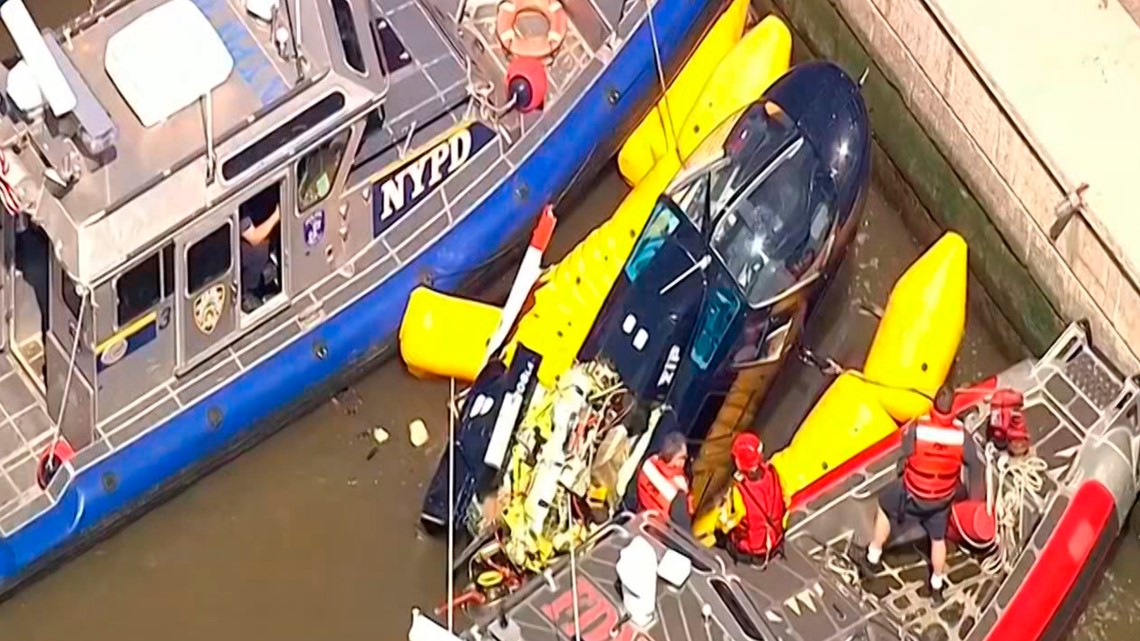 Pilot escapes nearly unscathed after NYC helicopter plunge