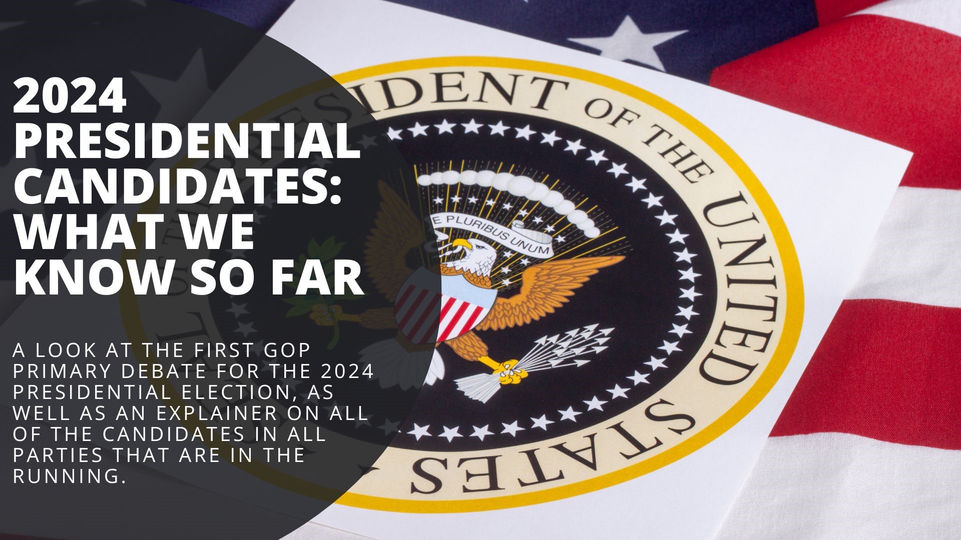 A look at the first GOP primary debate for the 2024 presidential election, as well as an explainer on all of the candidates in all parties that are in the running.