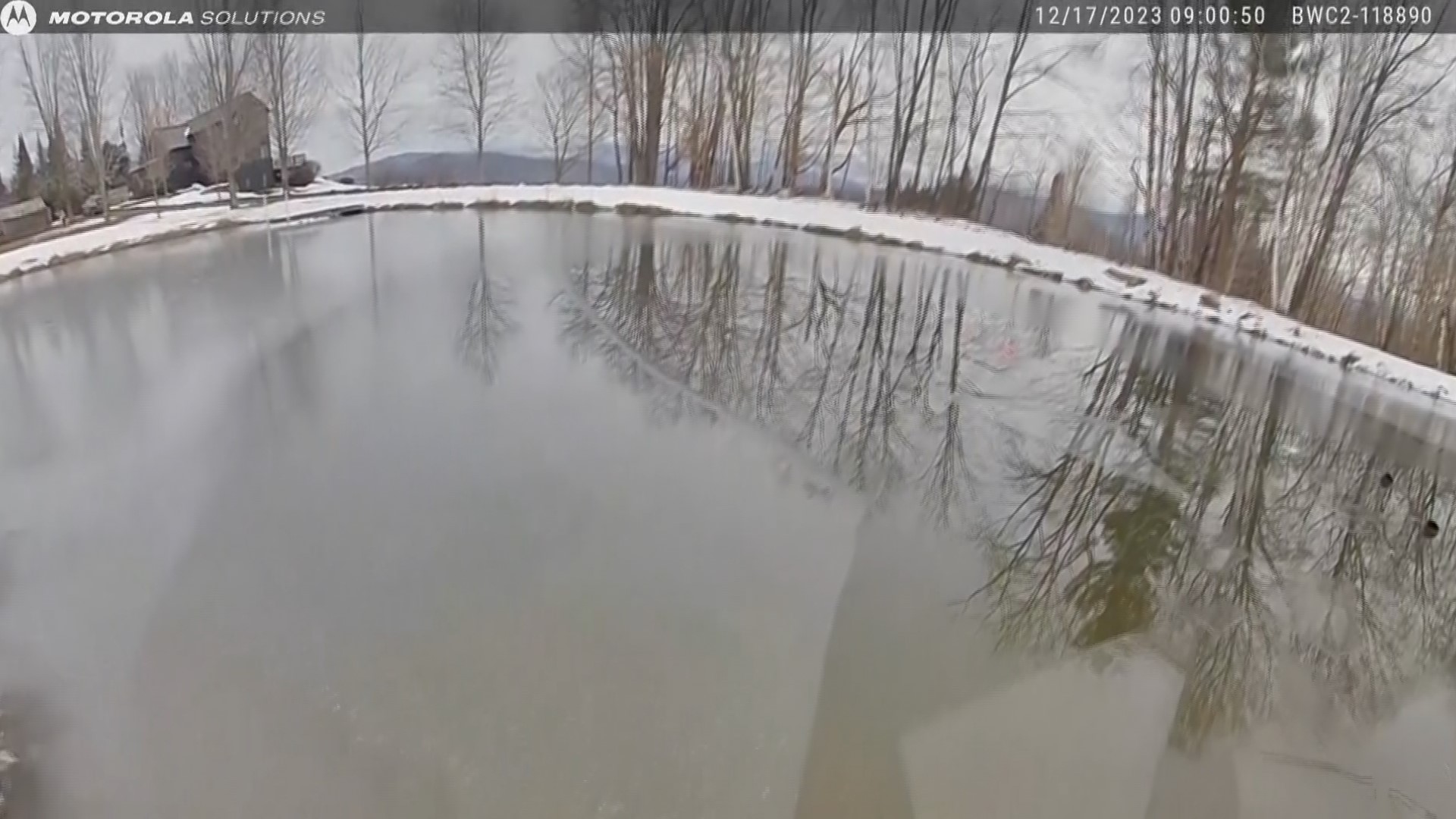 A Vermont State trooper plunged into a frigid pond and pulled out an 8-year-old girl who had fallen through the ice while playing with siblings.