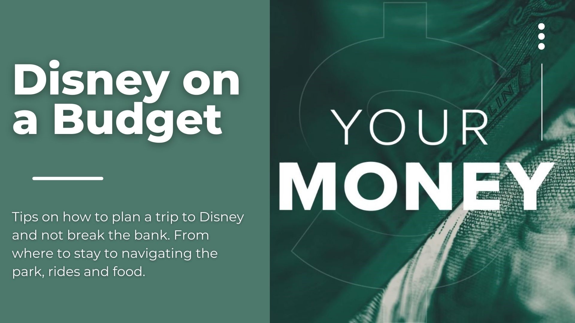 Tips on how to fit a Disney vacation into your budget.