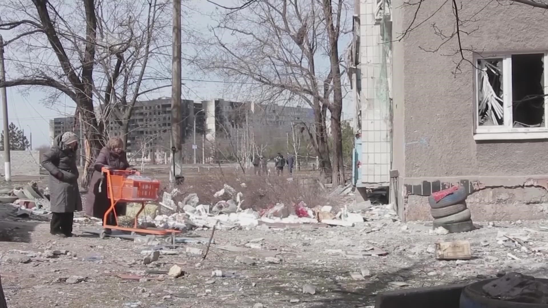 Residents of Mariupol, Ukraine, shifted across destroyed buildings and shelters in an effort to survive living in the city.