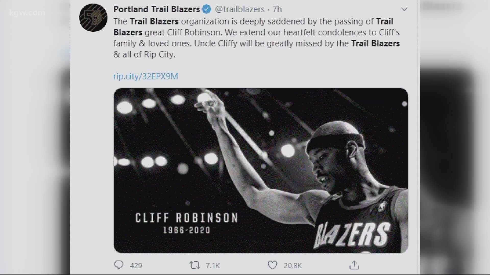 Cliff Robinson, former Trail Blazer, died at just 53-years-old. Art Edwards looks back at his career as a Portland ball player.
