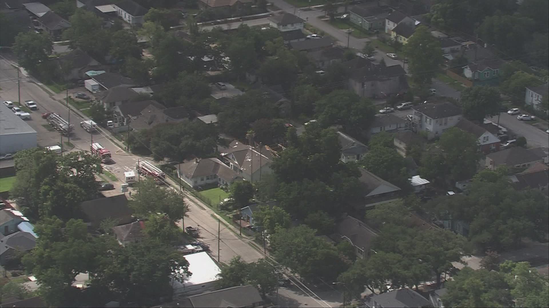 The roof was blown off a home in the Second Ward in an explosion Friday morning. AIR 11 flew over the scene about 20 minutes after it happened.