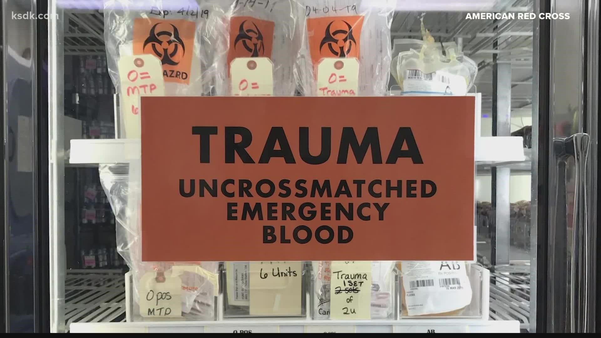 Although reserves are running low, the Red Cross is having trouble holding drives. St. Louis County, a drive was forced to close Sunday after workers got sick.