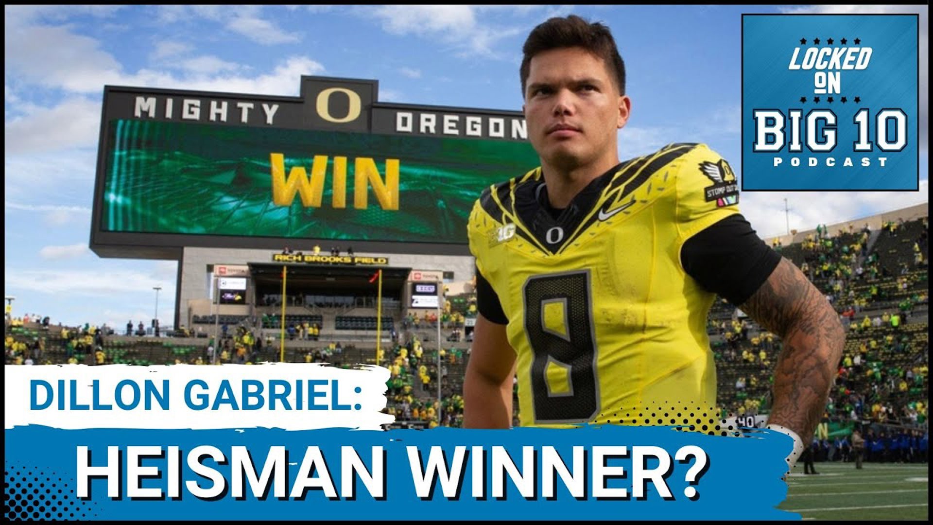 Oregon Ducks quarterback Dillon Gabriel is one of four finalists to win the Heisman Trophy Saturday.  The award goes to the most outstanding player in CFB