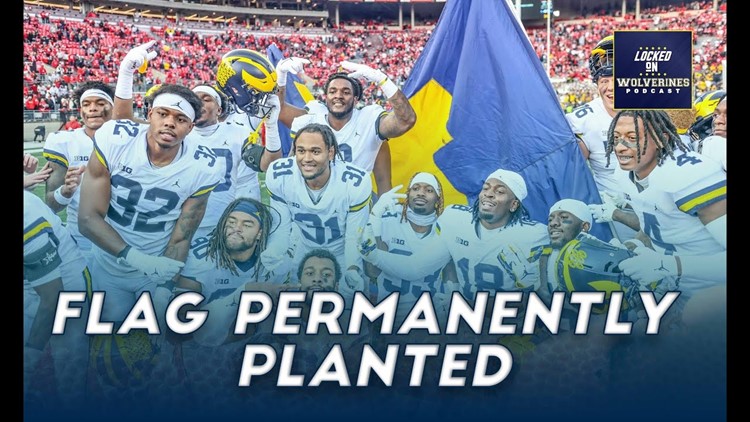 Michigan football planted the infamous flag from the Ohio State game in its building