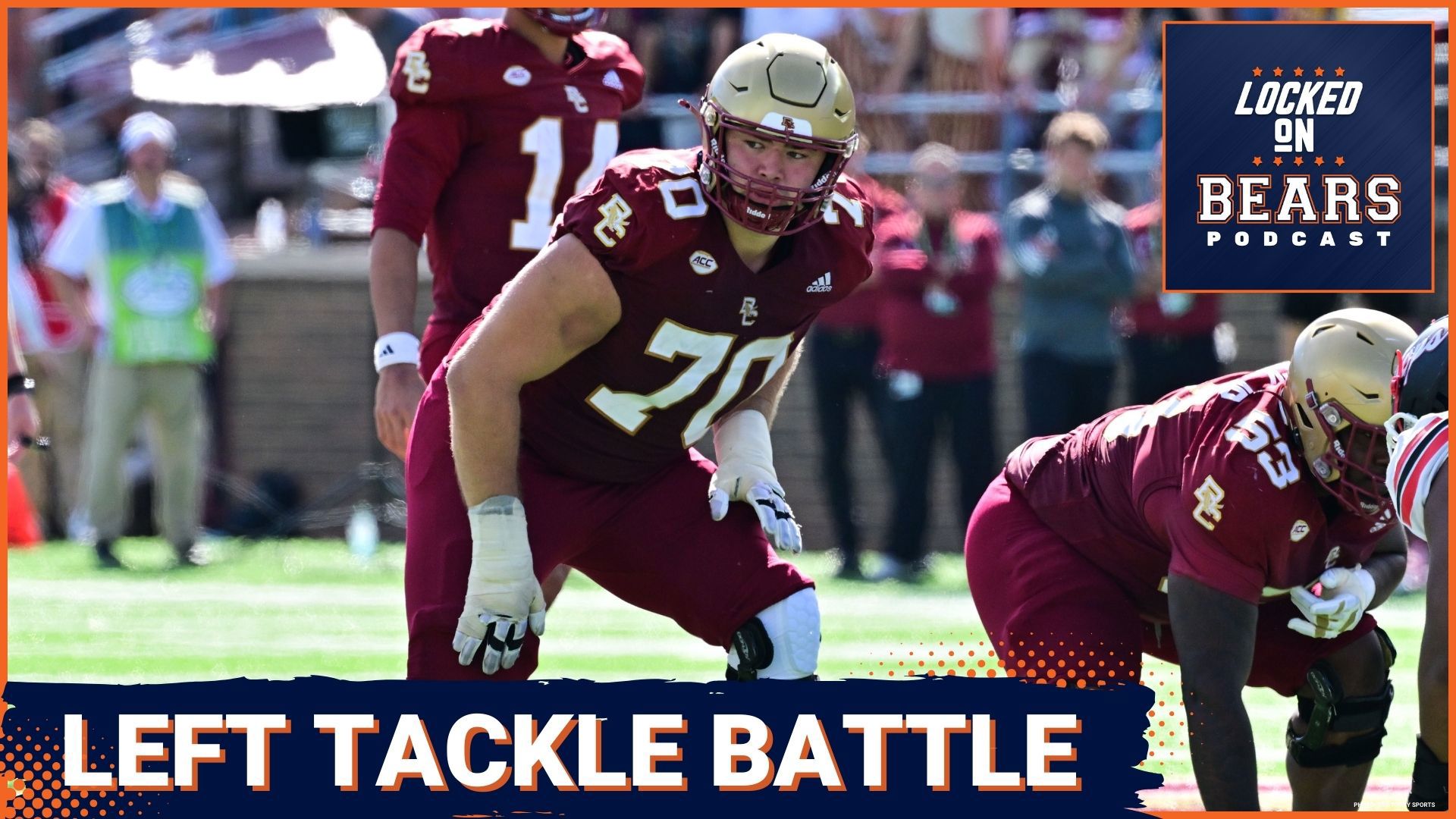 The Chicago Bears will have an open competition at left tackle with second-round rookie Ozzy Trapilo entering the mix.