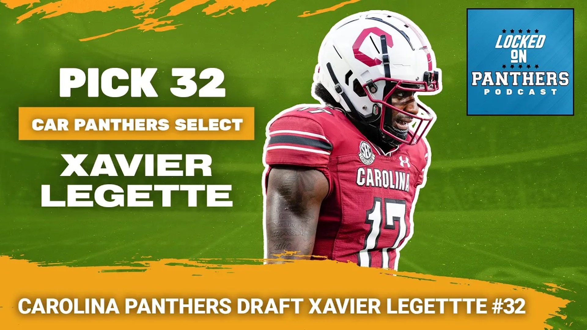 The Carolina Panthers have selected South Carolina Gamecocks wide receiver Xavier Legette with the thirty-second overall pick in the 2024 NFL Draft.