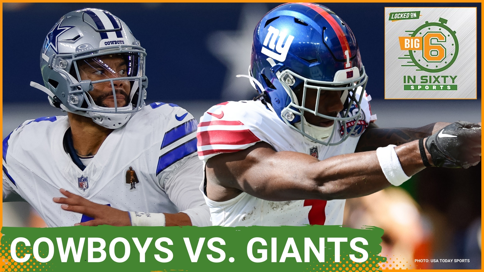 The Giants hope to upset the Cowboys in prime time tonight and the Vikings prepare for a division battle against the Packers. Penn State faces Illinois.