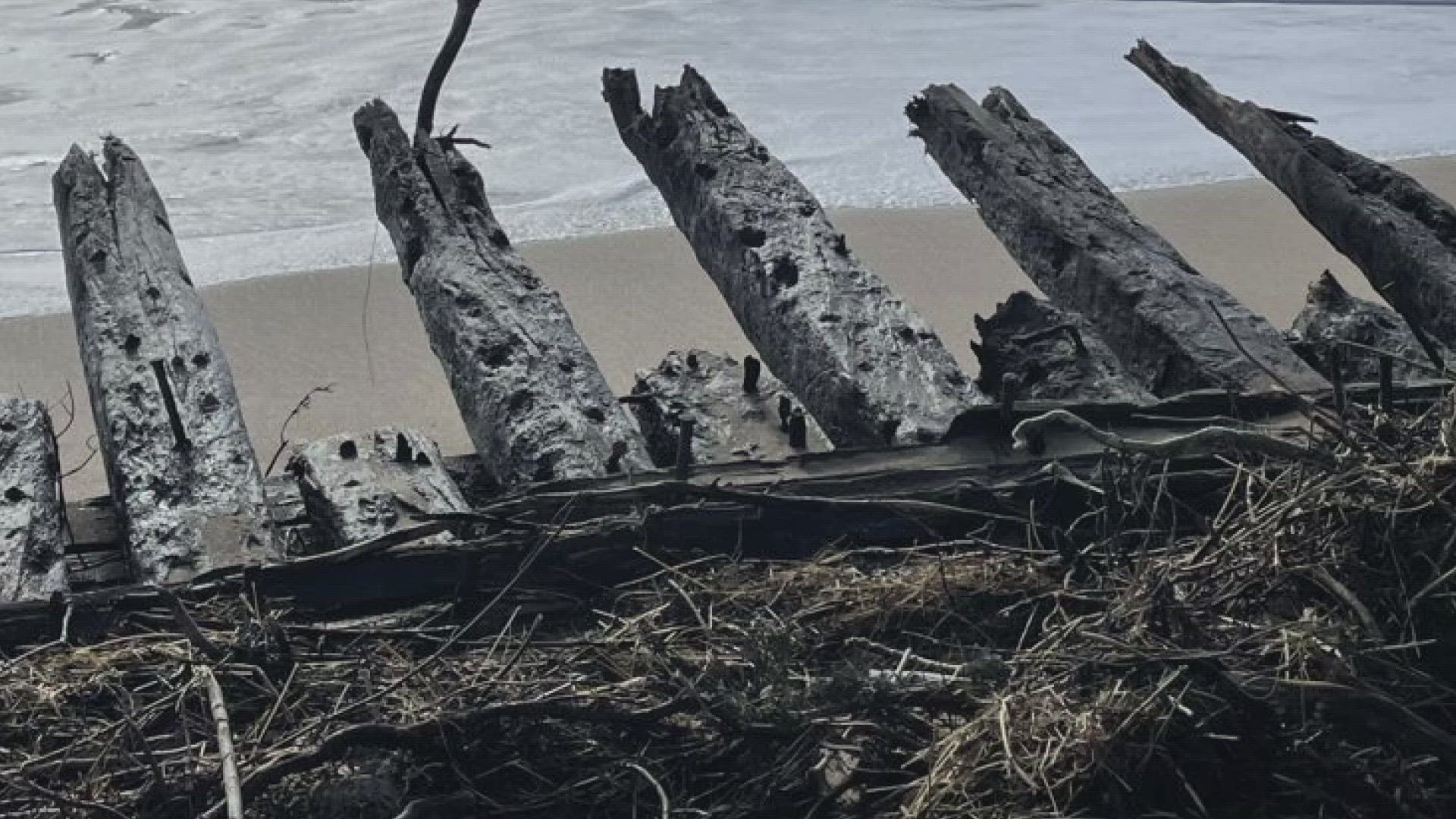 Wednesday's coastal storm was so powerful that it uncovered a part of Maine's history, the Tay schooner, which shipwrecked in 1911.