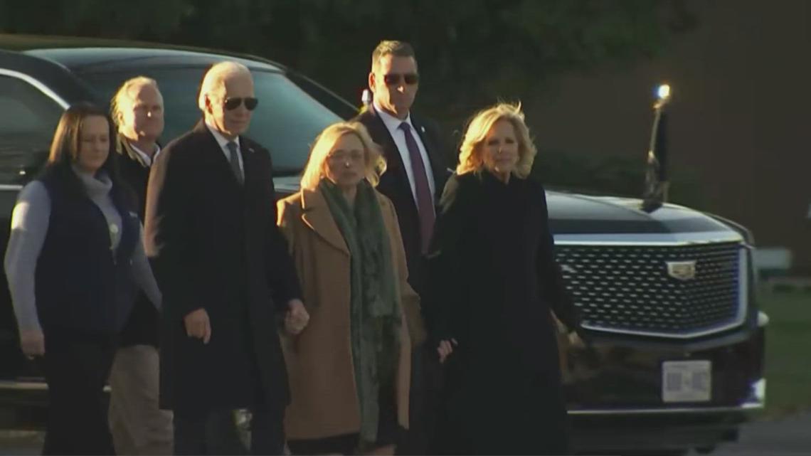 Bidens' Lewiston, Maine Visit Comes 9 Days After Mass Shooting | Wzzm13.com