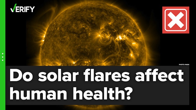 No, solar flares are not harmful to human health