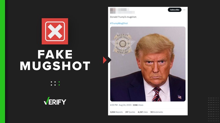 Former President Trump’s Fulton County mugshot: Real vs. fakes | wzzm13.com