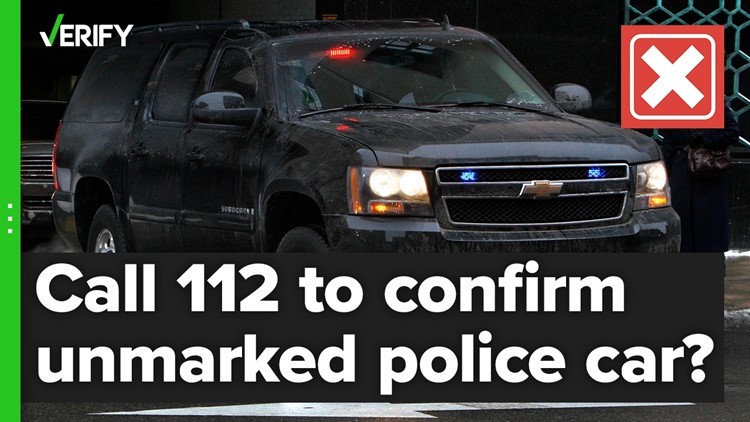 Should you call 112 to confirm if an unmarked police car attempting to pull you over is legitimate?