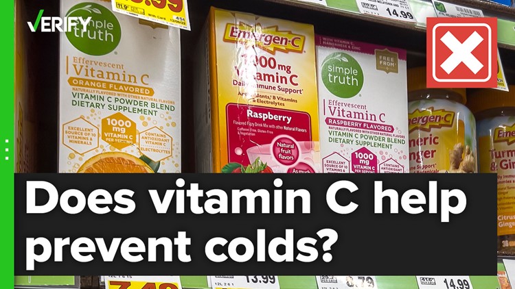 Vitamin C does not help prevent a cold from coming