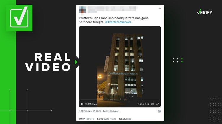 Yes, anti-Elon Musk messages were projected on Twitter building in San Francisco