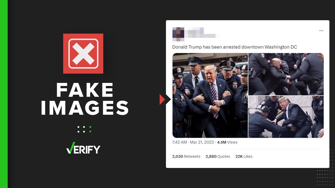 Images claiming to show Donald Trump being arrested are fake