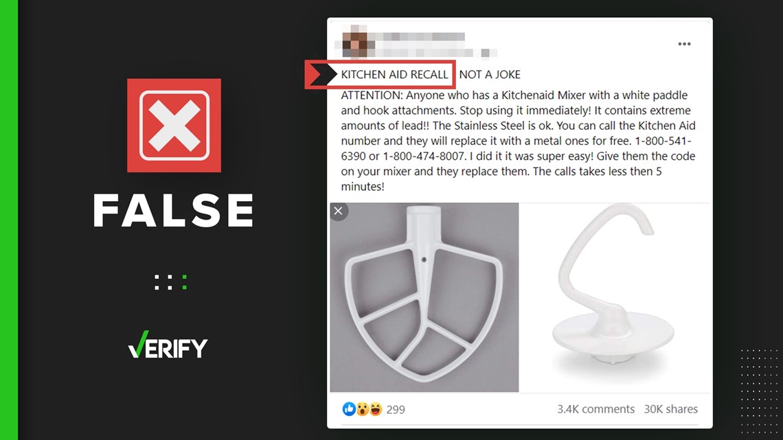 KitchenAid not recalling mixer attachments due to lead - Vimarsana News