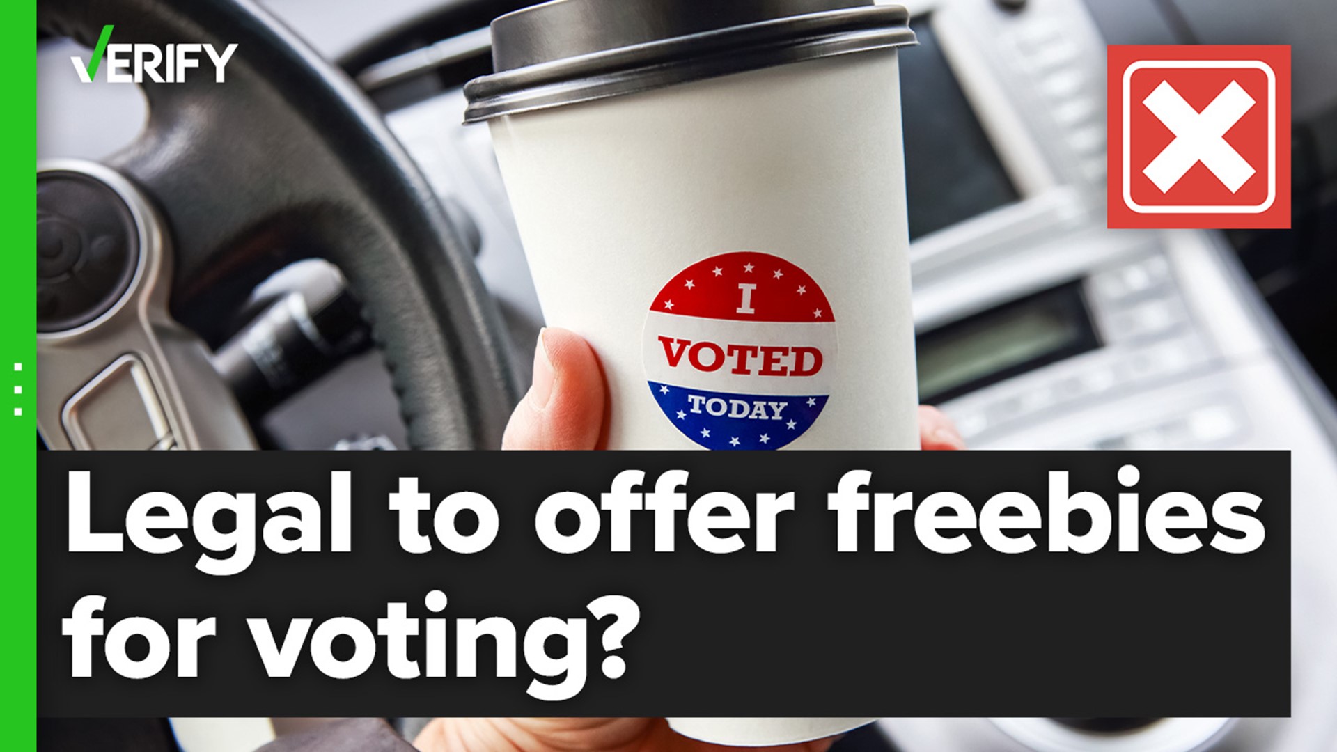According to U.S. code, it is illegal to offer free products or other incentives during any federal election to people for registering to vote or voting.