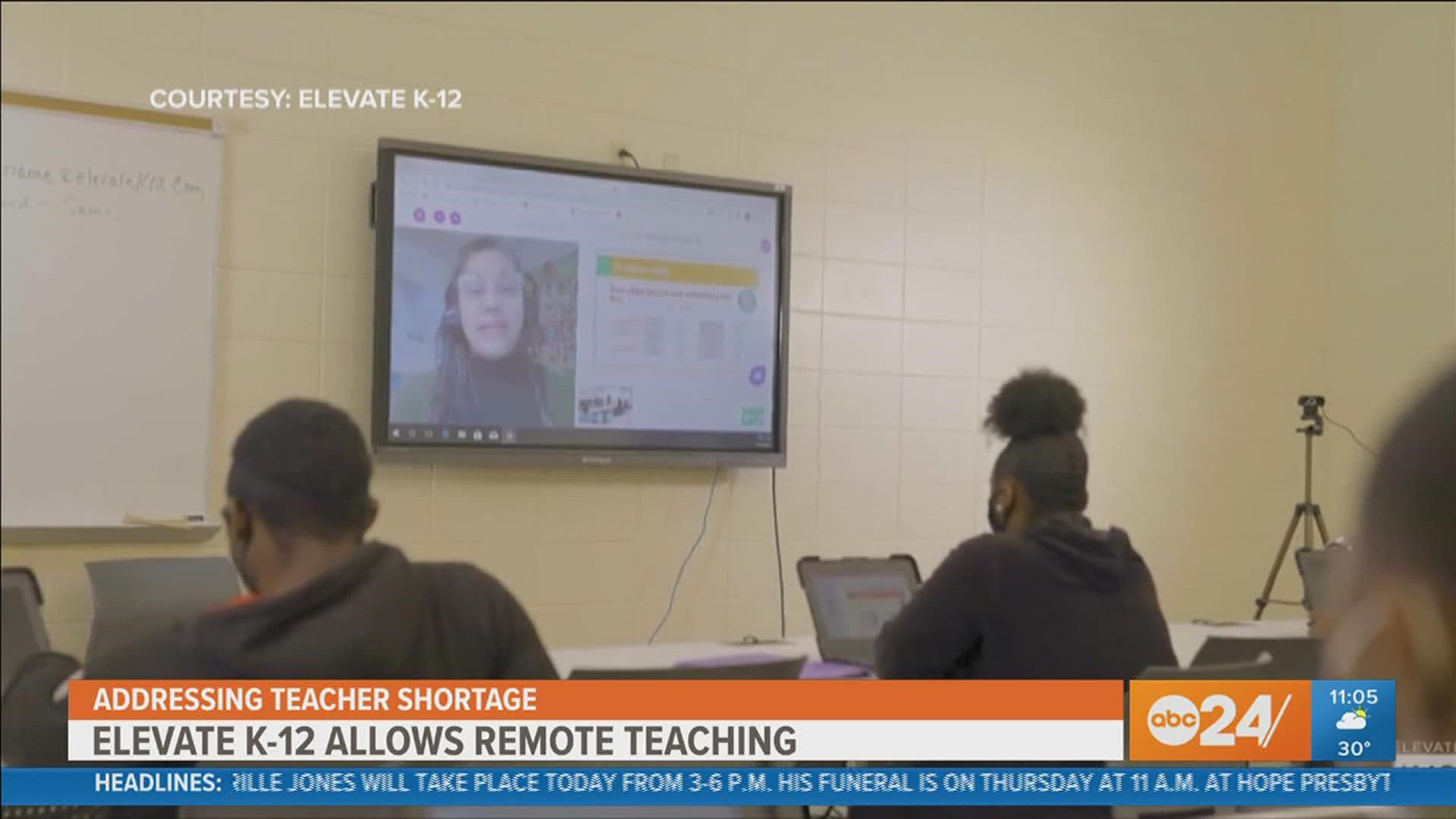 Elevate K-12 has certified teachers who can remotely teach classes across the county. Students are in classrooms, but the teachers are virtual.
