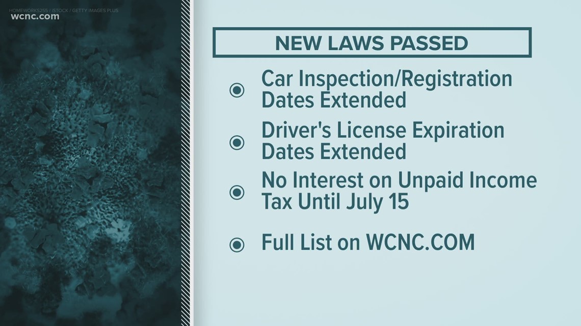 New laws now passed in North Carolina