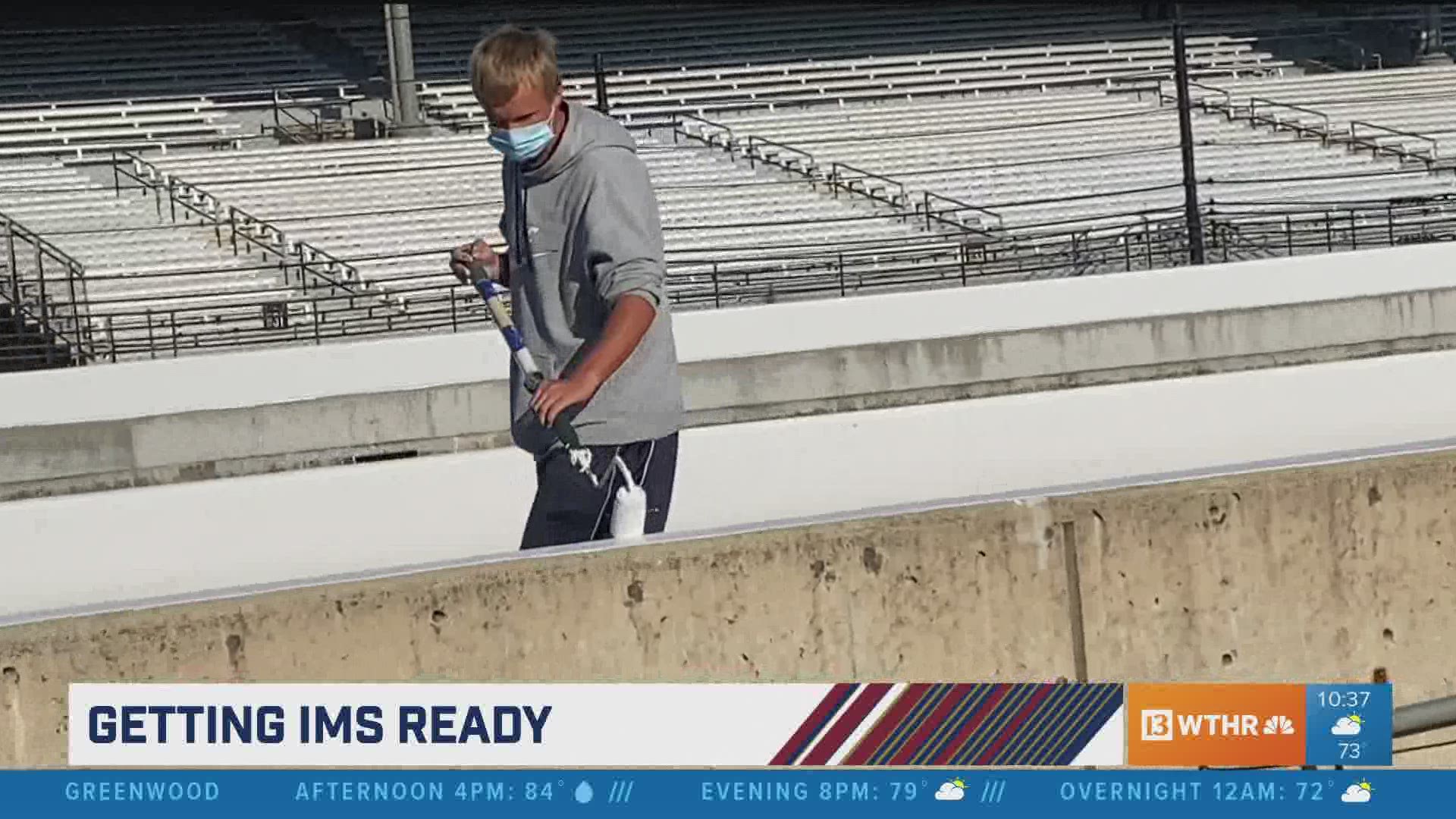 Even though the hundreds of thousands of fans won't be at the track, the IMS team still polished up the speedway.