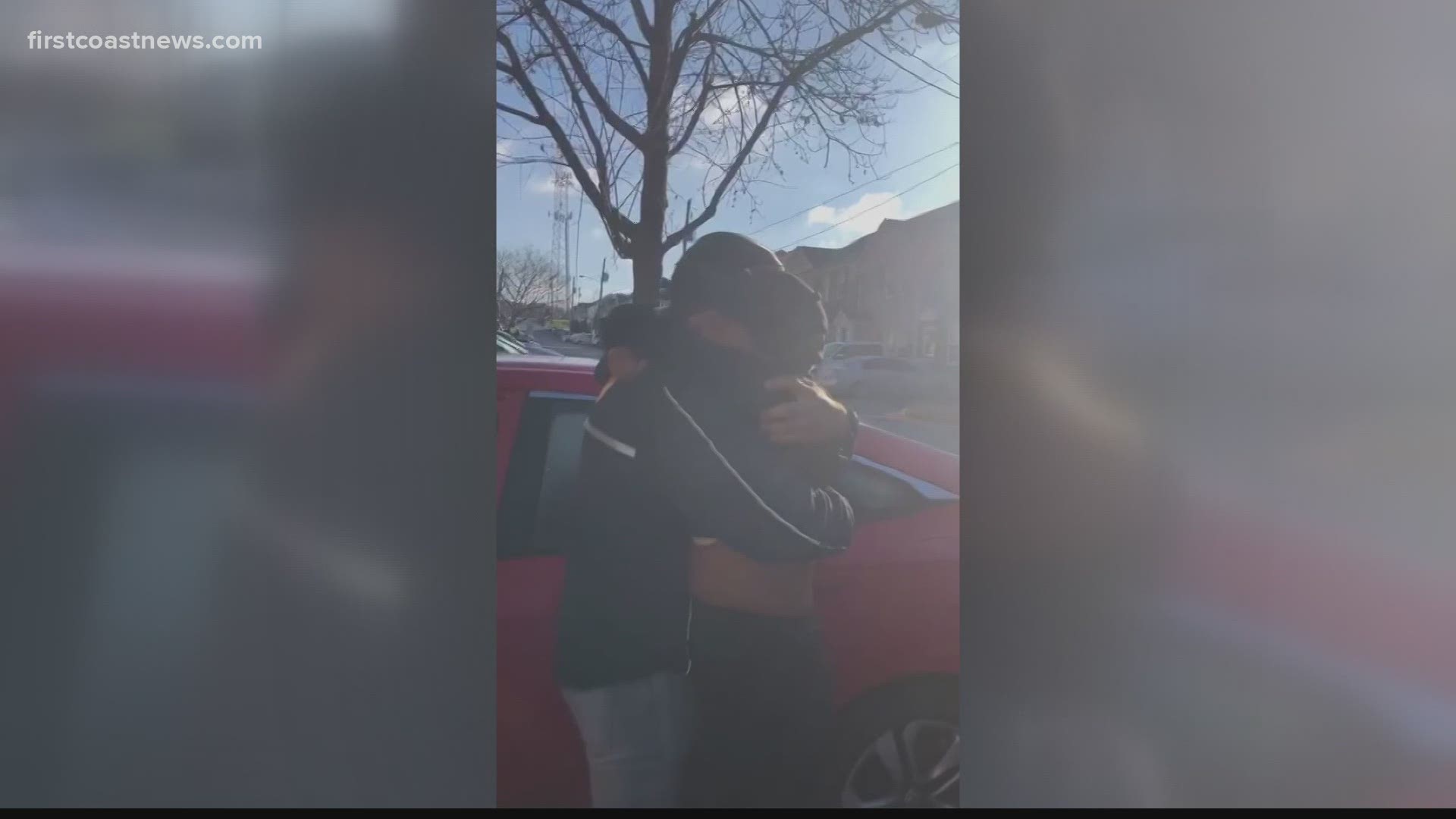 Tamala Donald had no idea her son was sleeping in the next room Friday night. But his sister snuck him into the house and they surprised his mom Saturday morning.