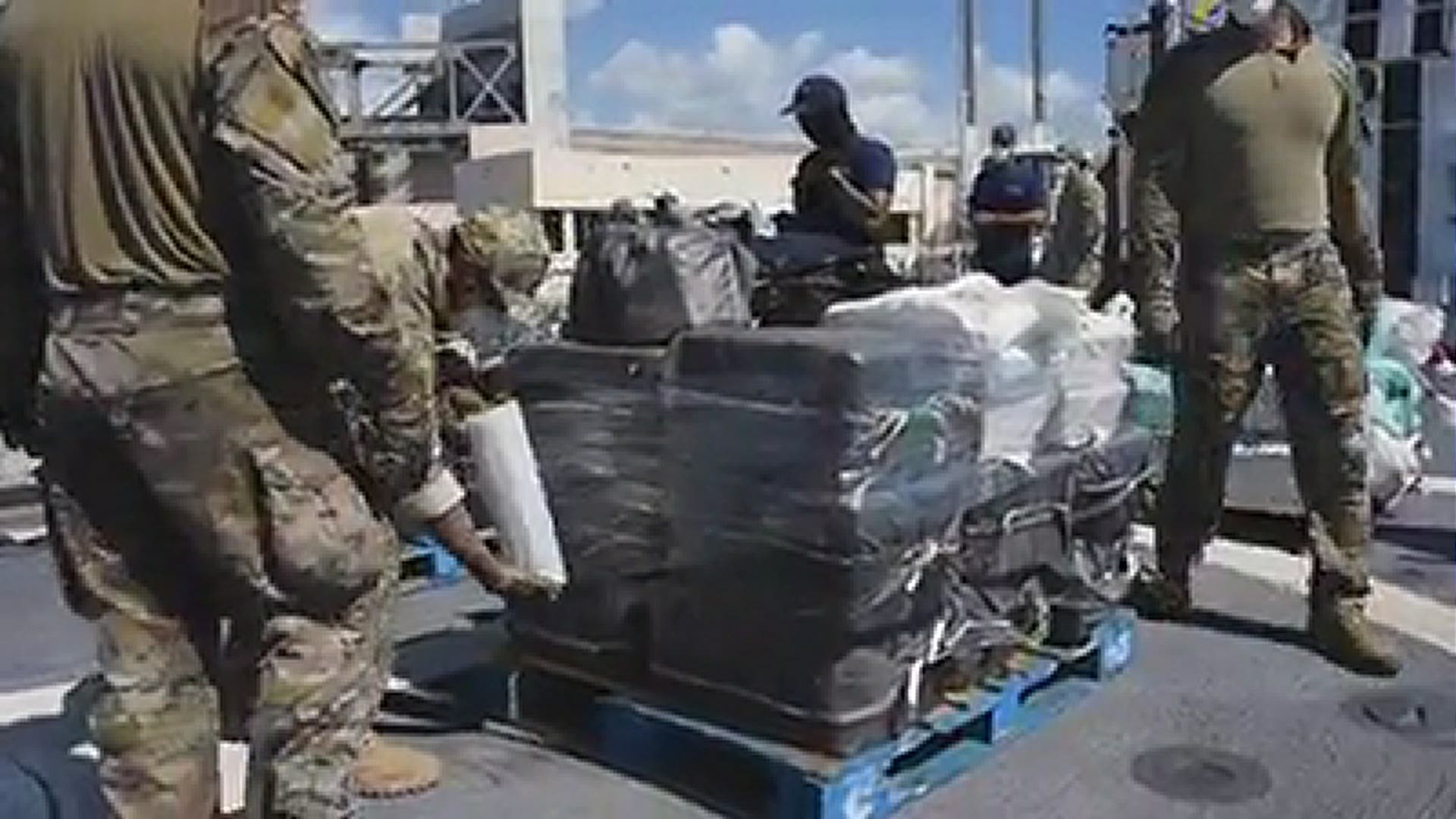 The US Coast Guard offloaded more than 6,800 pounds of cocaine.
