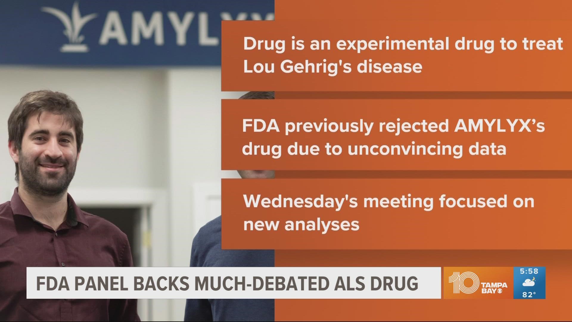 A panel of federal health advisers voted Wednesday to recommend approval for an experimental drug to treat Lou Gehrig’s disease.