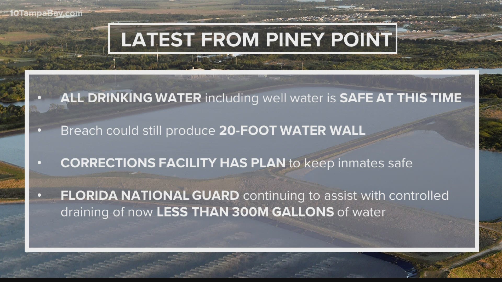 Officials are concerned about a collapse at any moment and "catastrophic flooding" at the Manatee County site.