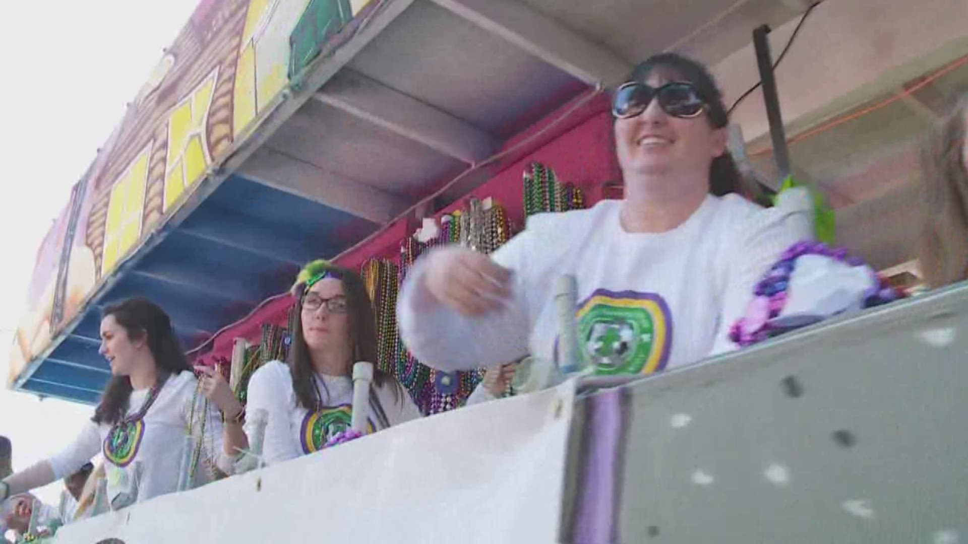 Ashley Rodrigue reports from the Krewe of Covington Lions parade in Covington. 