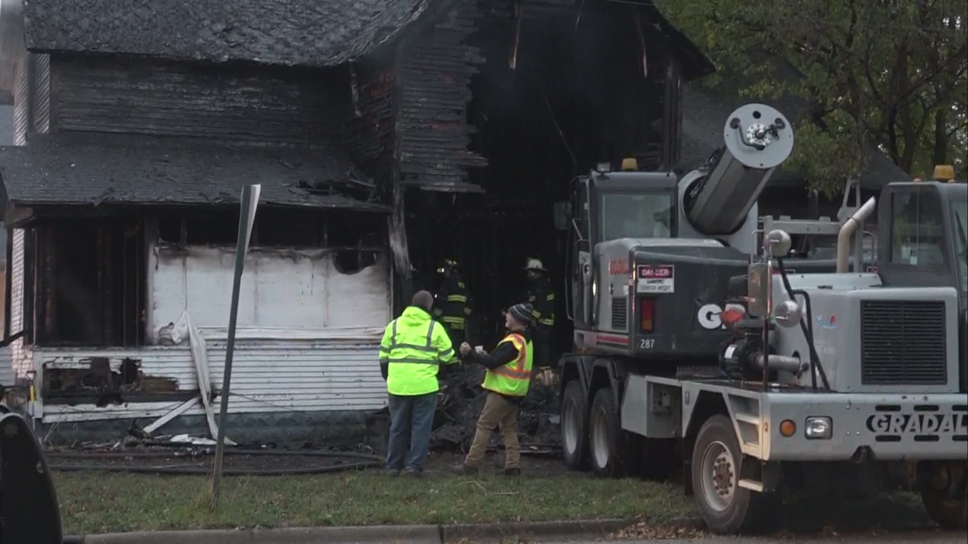 A fire destroyed a home in Muskegon. One person may have been inside but has not been found.