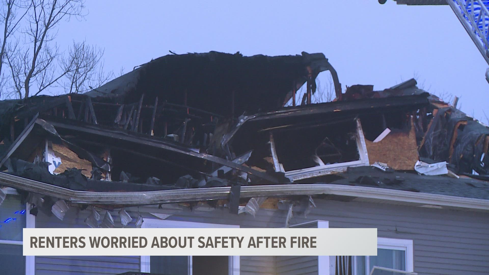 After a fire left several people without a home at a Standale apartment complex, some still living there are concerned for their safety.