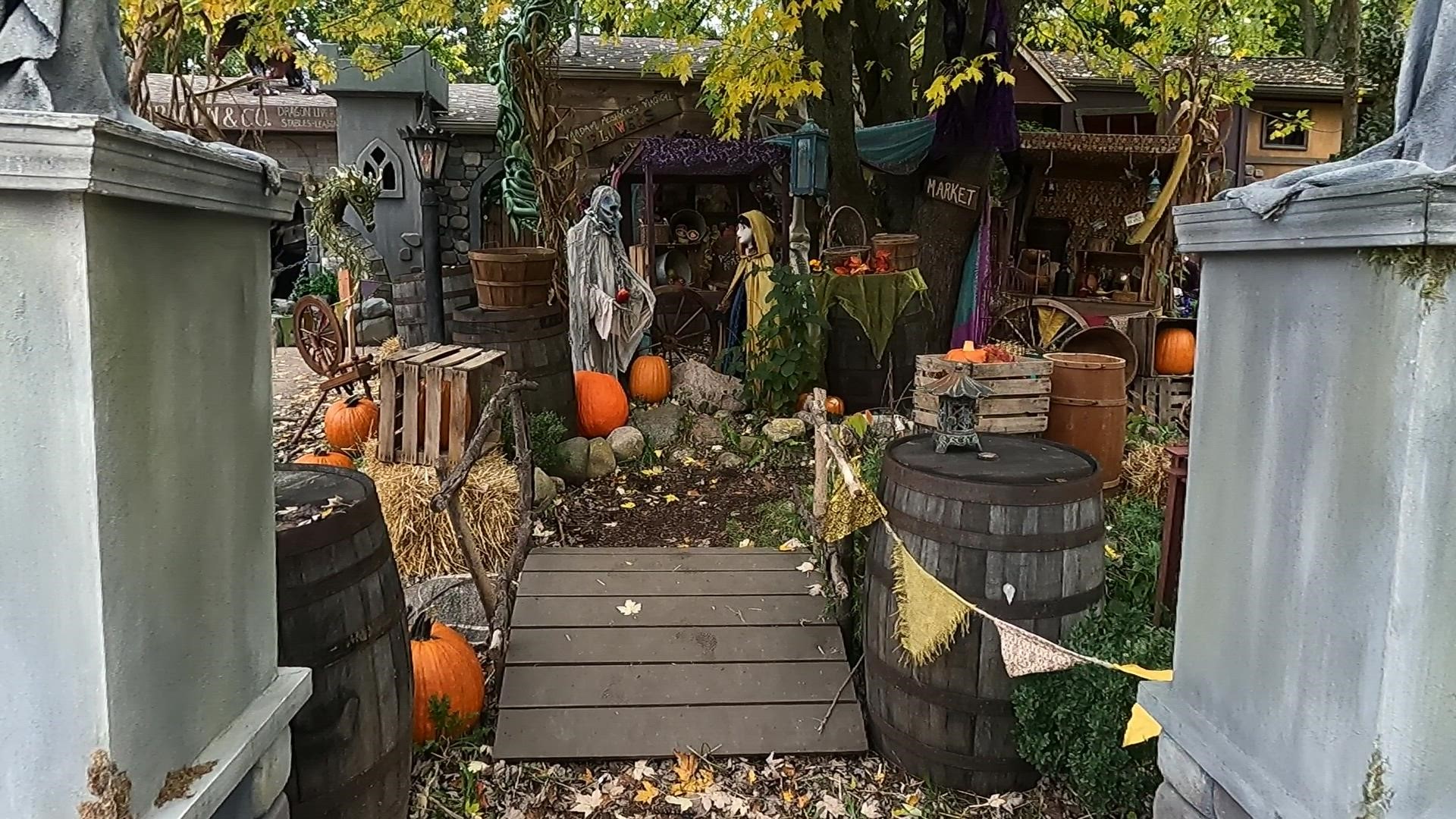 Jennifer Dunahee lives in Comstock Park, and for the 13th year in a row, she's transformed her yard into an interactive Halloween display.