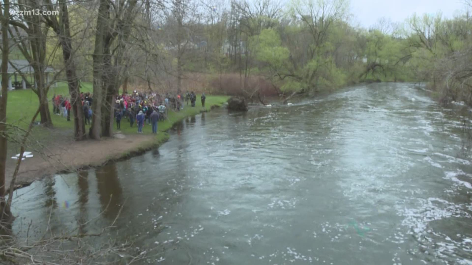 Friday morning, more than 100 students from Northview Public Schools released about 50 salmon into the Rogue River.