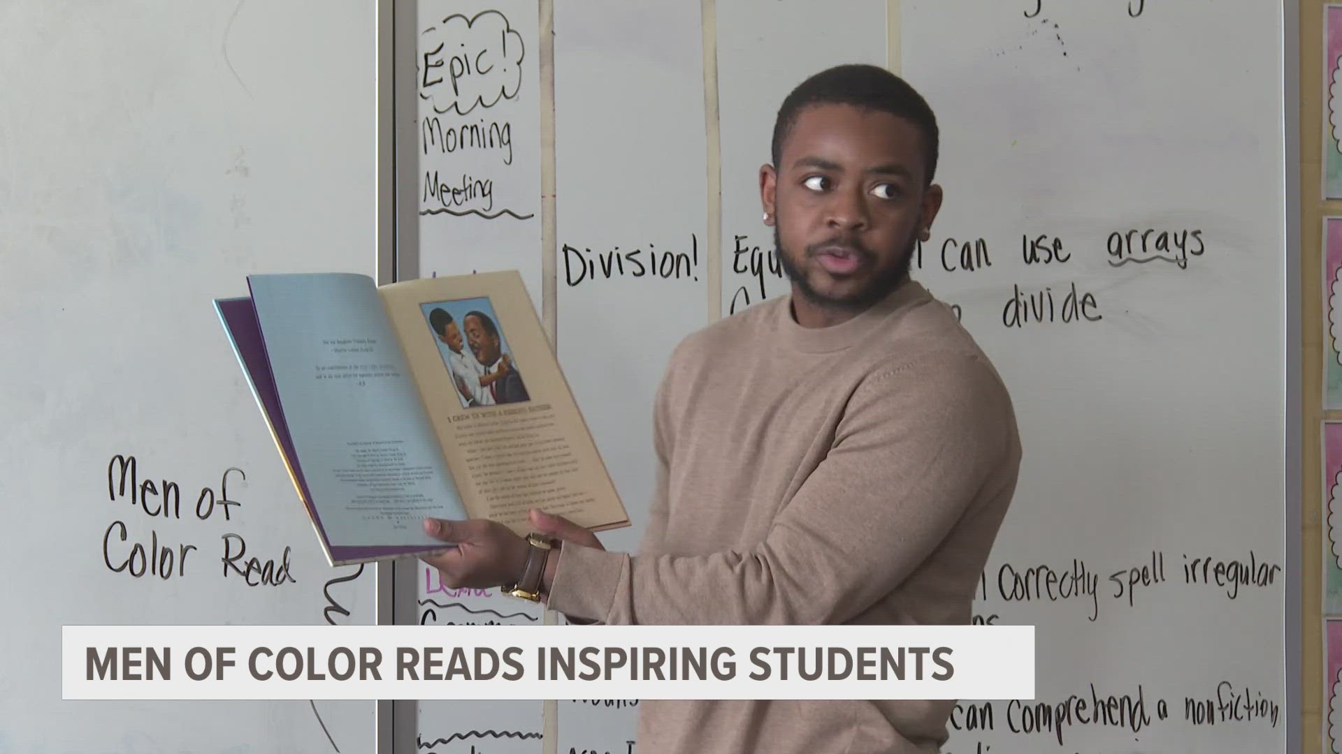 On Friday around 20 men connected with students at Martin Luther King Jr. Leadership Academy in Grand Rapids.