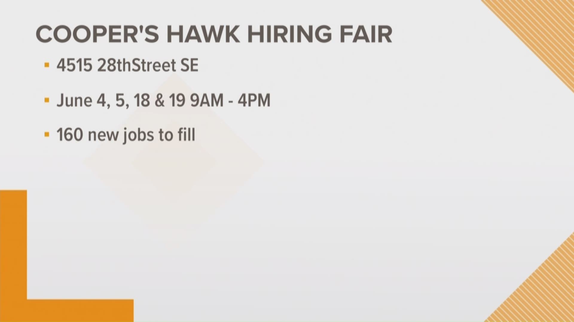 Coopers Hawk Winery and Restaurant is opening it's first West Michigan location in Kentwood. On Tuesday, June 4, the winery is hosting a job fair to fill about 160 open positions. It will take place at the Kentwood location at 9 a.m.