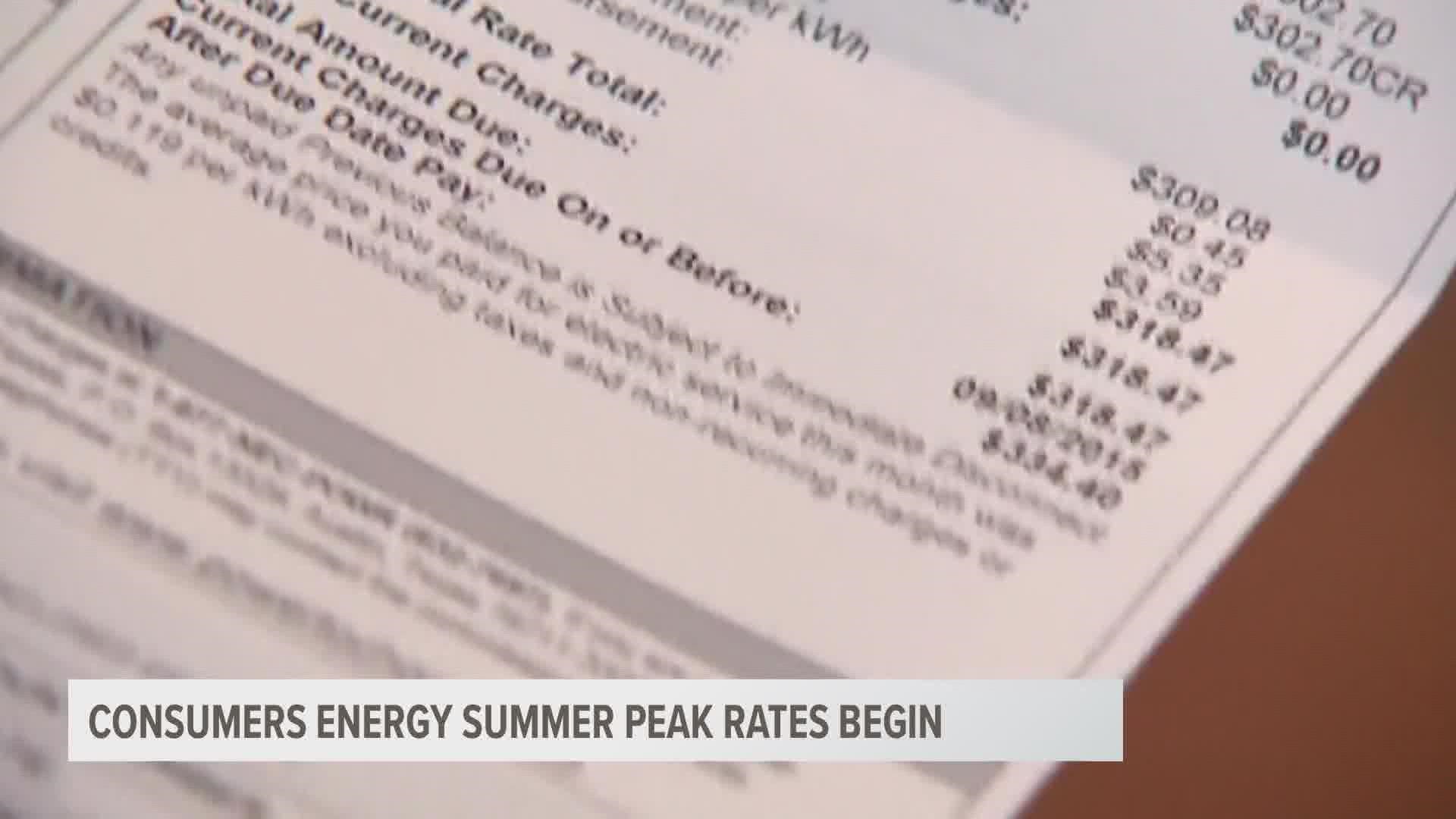 Starting June 1 and lasting through September 30, energy rates will be 50% higher between the hours of 2 p.m. and 7 p.m. Monday through Friday.