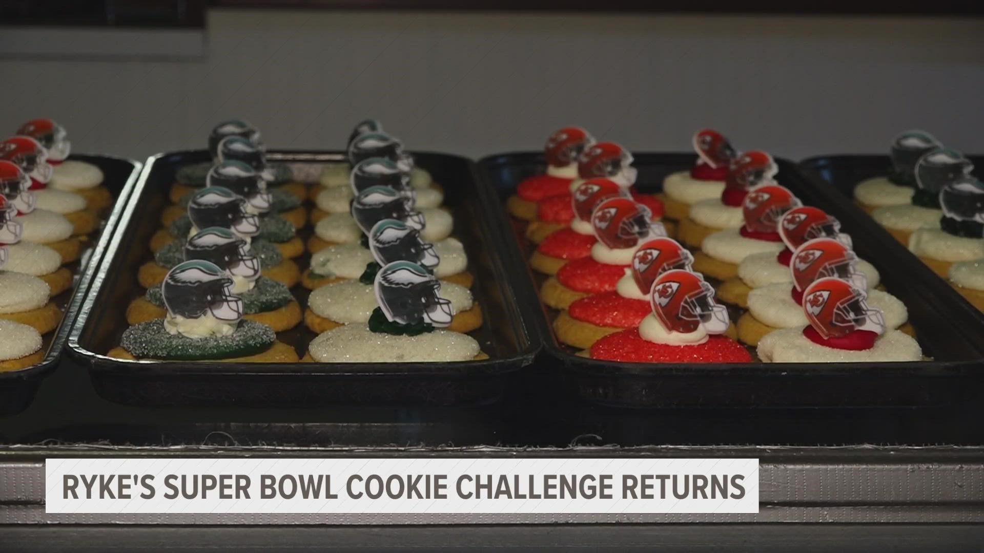 Cookies decorated for each team are now on sale.