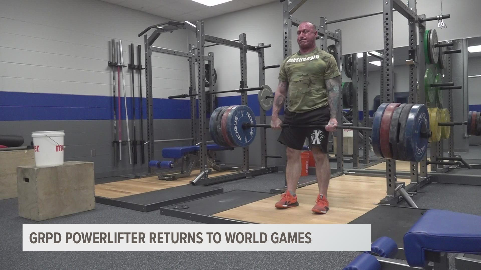 A Grand Rapids Police officer is representing the United States, as a powerlifter in the World Police and Fire Games this July in the Netherlands.