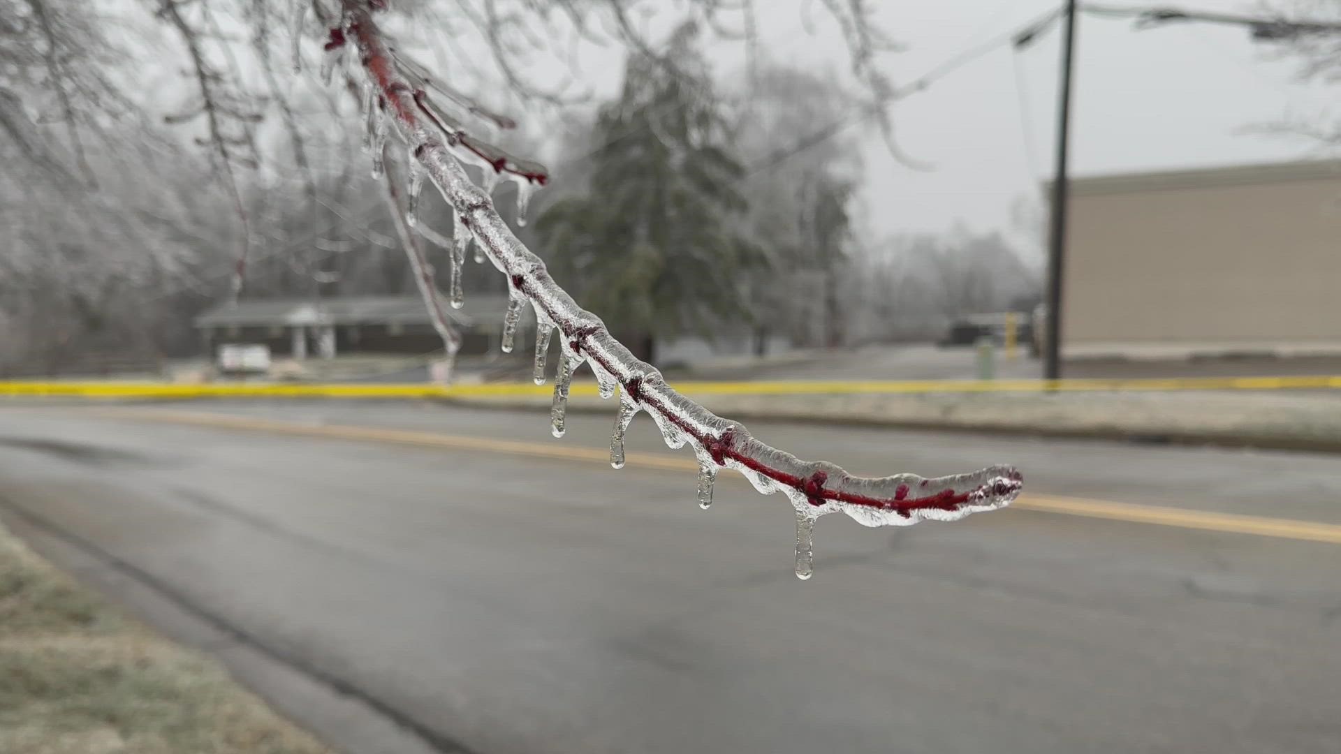 While beautiful, the ice has knocked out power for thousands of people in southwest Michigan.
