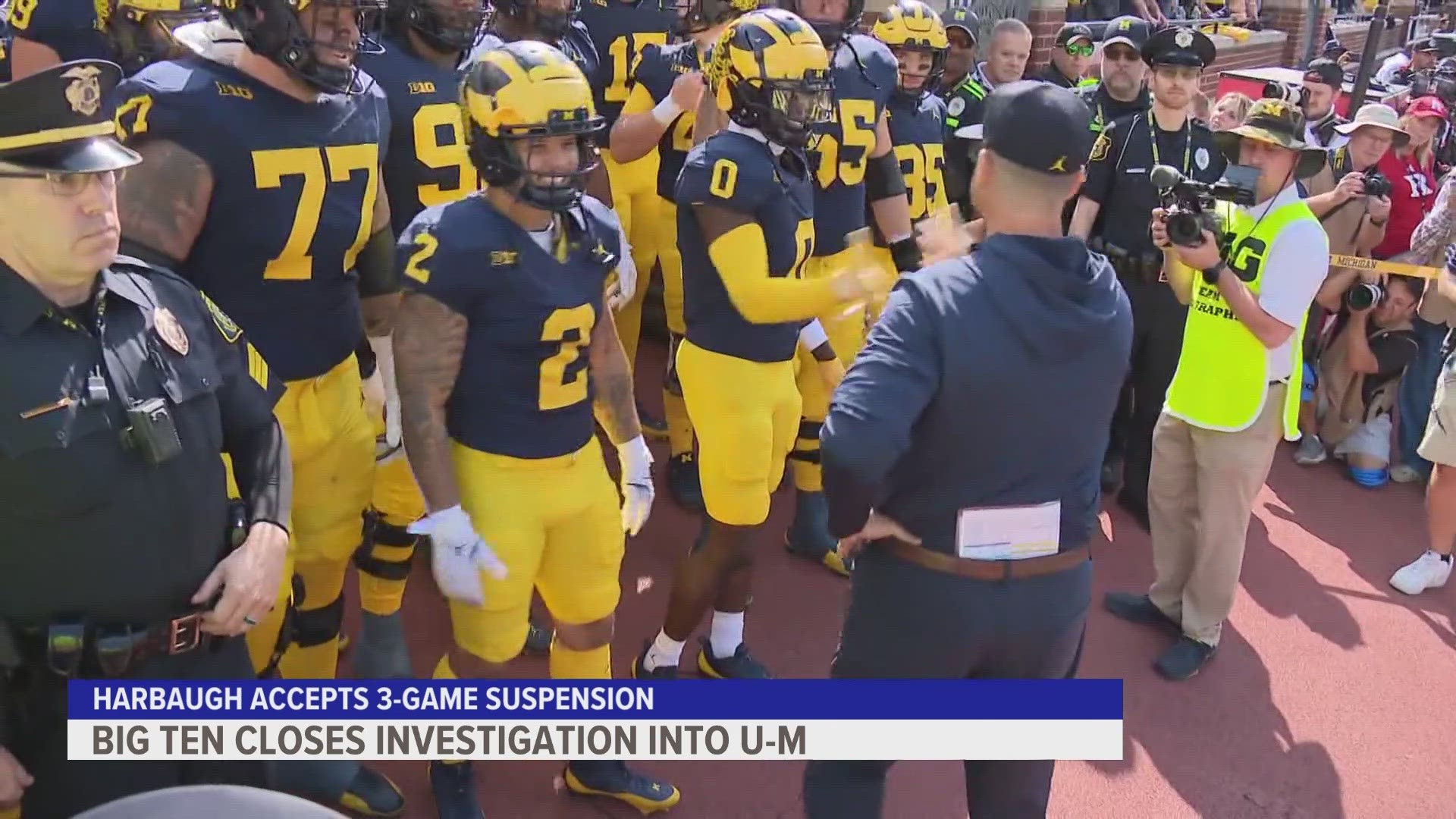 Harbaugh was suspended last Friday by the Big Ten and Michigan hours later asked a court for an injunction and temporary restraining order.