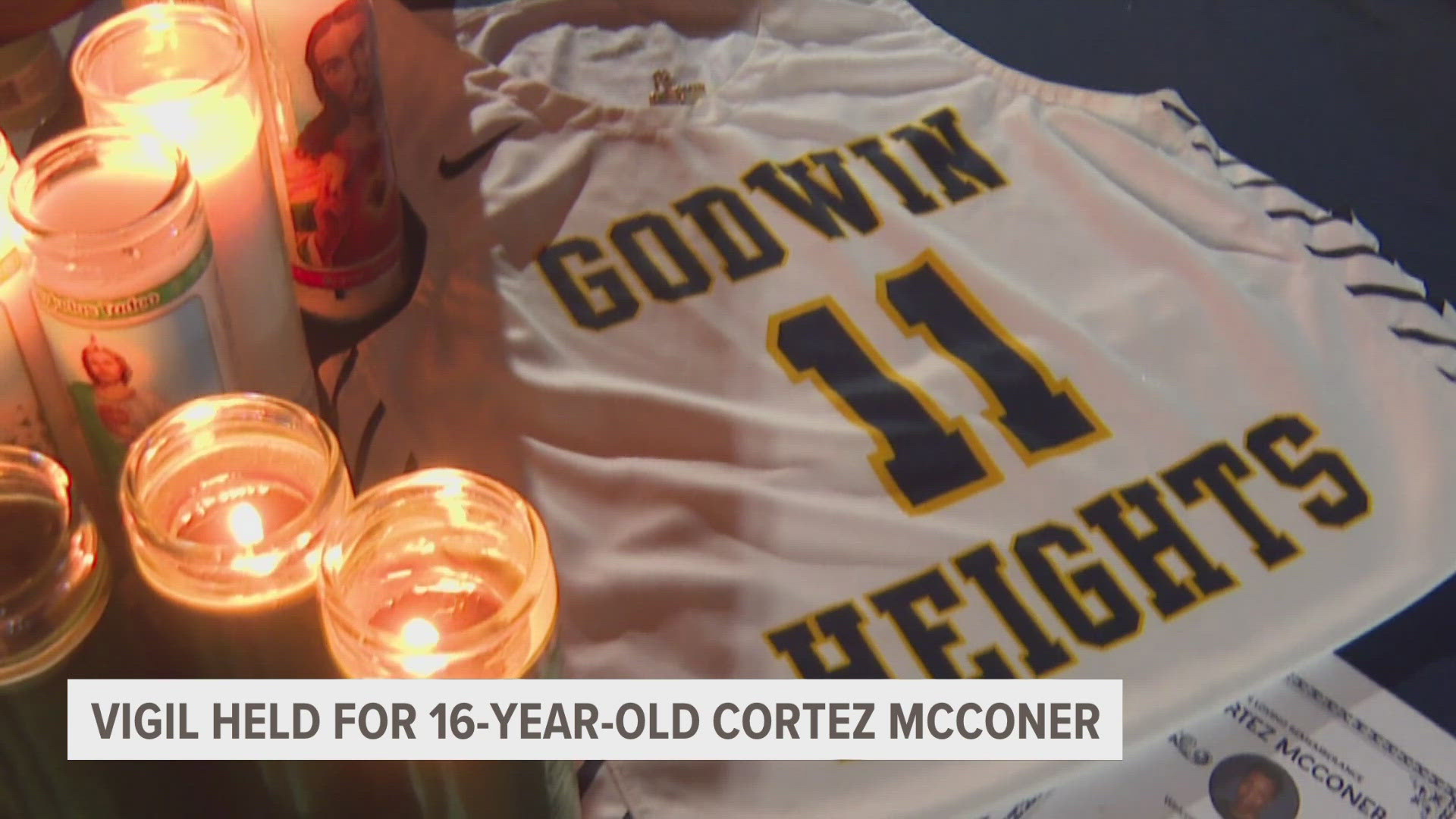 The candlelight vigil was full of Cortez' friends and family. Many were holding up green balloons with the number eleven, which was his basketball number.