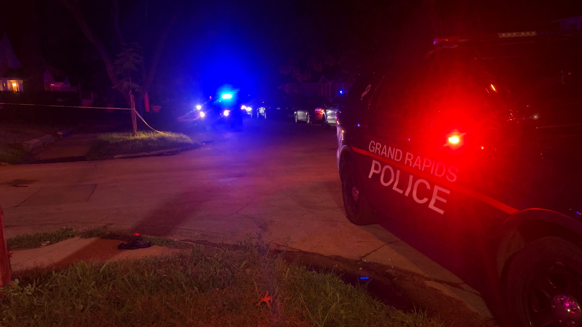Police in Grand Rapids are searching for four suspects in an overnight shooting on the southwest side that left three people injured.