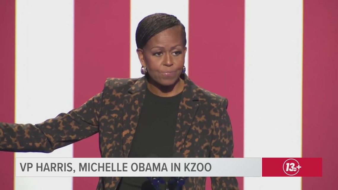 Former First Lady Michelle Obama speaks at VP Kamala Harris campaign ...