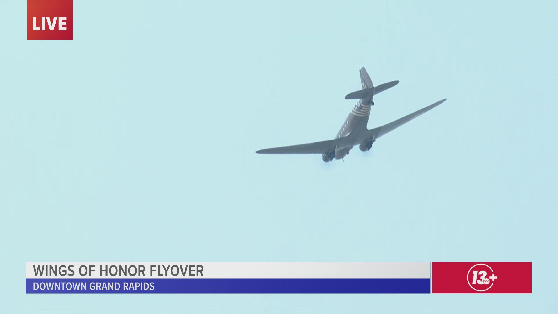 Watch a B-25 bomber, C-47 transport, T-34 Mentors and L-17 Navions flyover downtown Grand Rapids as part of a statewide "Wings of Honor" event.