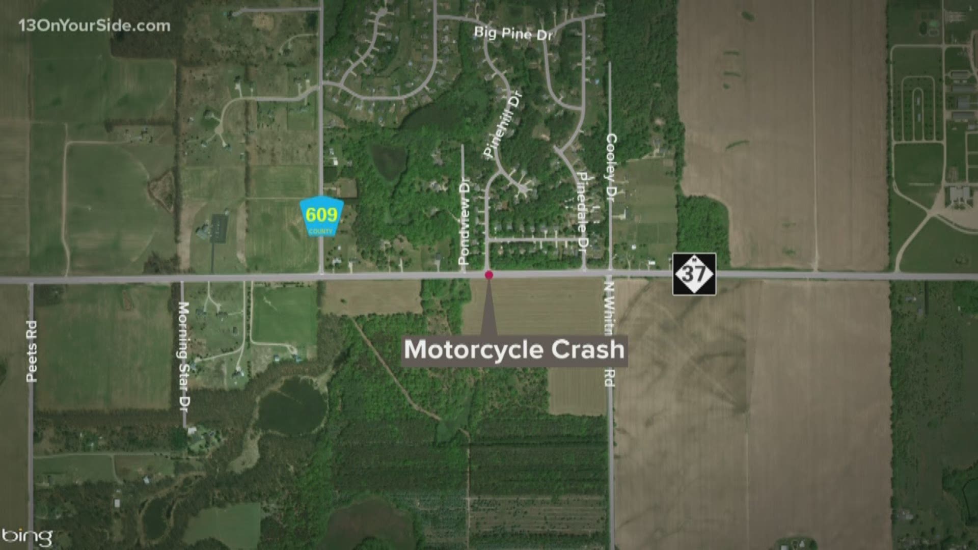 A Plainwell man is in the hospital after a crash with an SUV Wednesday night. Deputies say the driver of a Toyota Highlander was going east on M-37 and the motorcycle was going west, when the driver of the Highlander turned into the path of the motorcycle -- causing the two to collide.